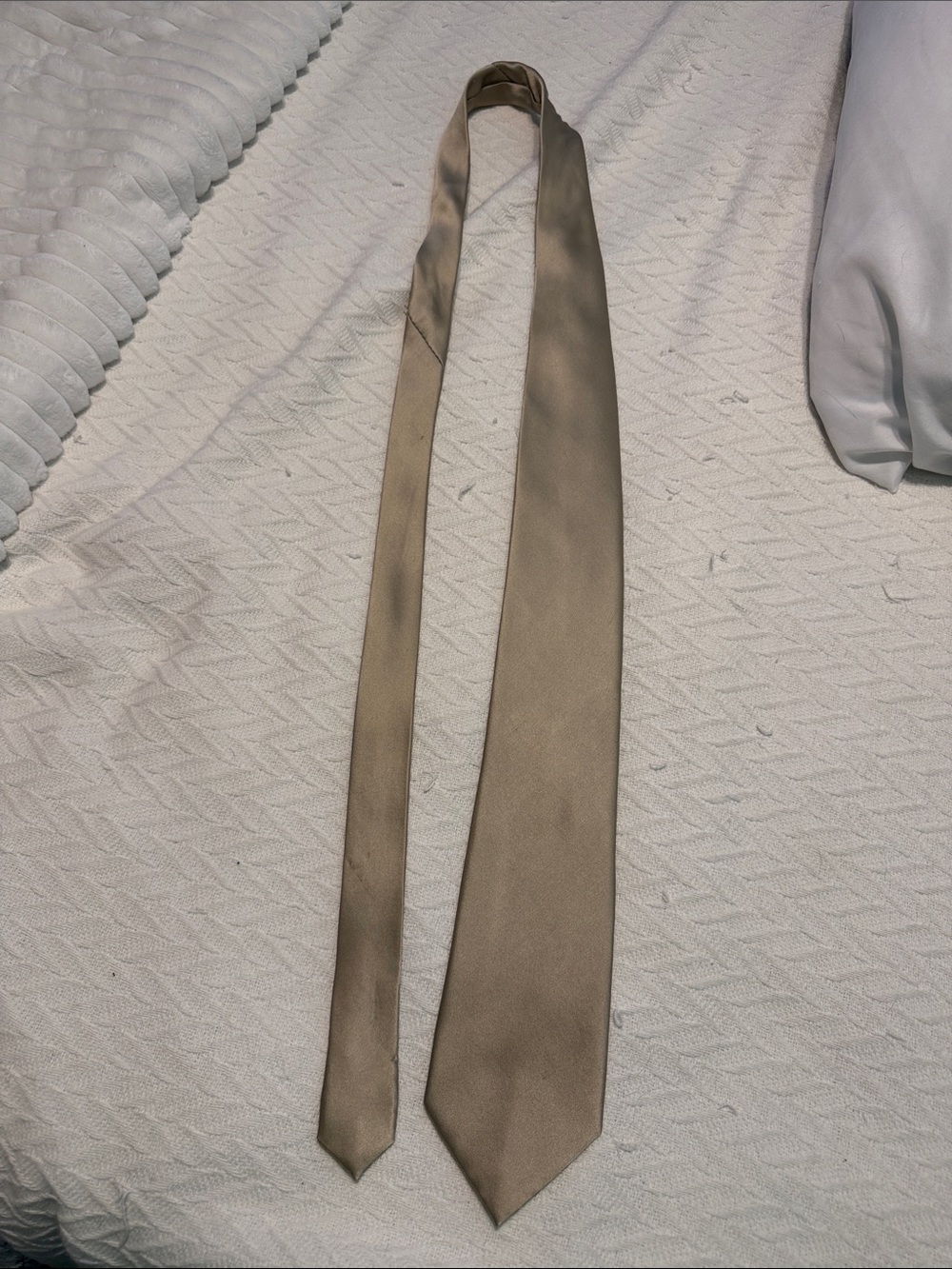 Stafford Solid Tan Satin Neck Tie